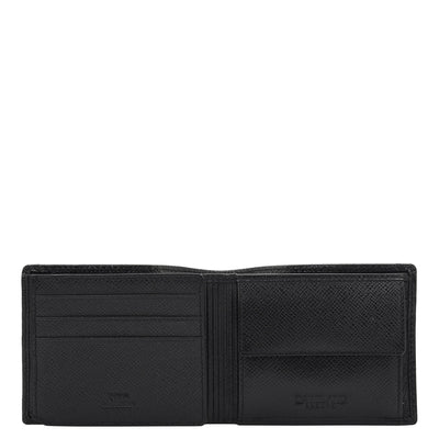 Black Bifold Leather Mens Wallet