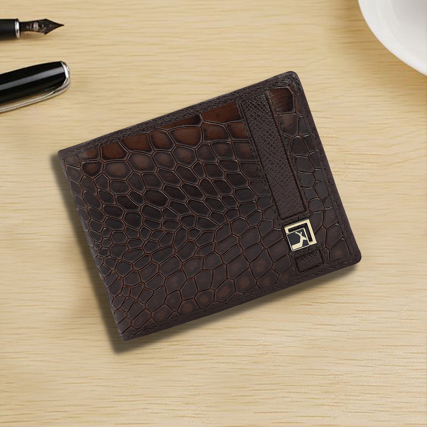 Brown Bifold Leather Mens Wallet