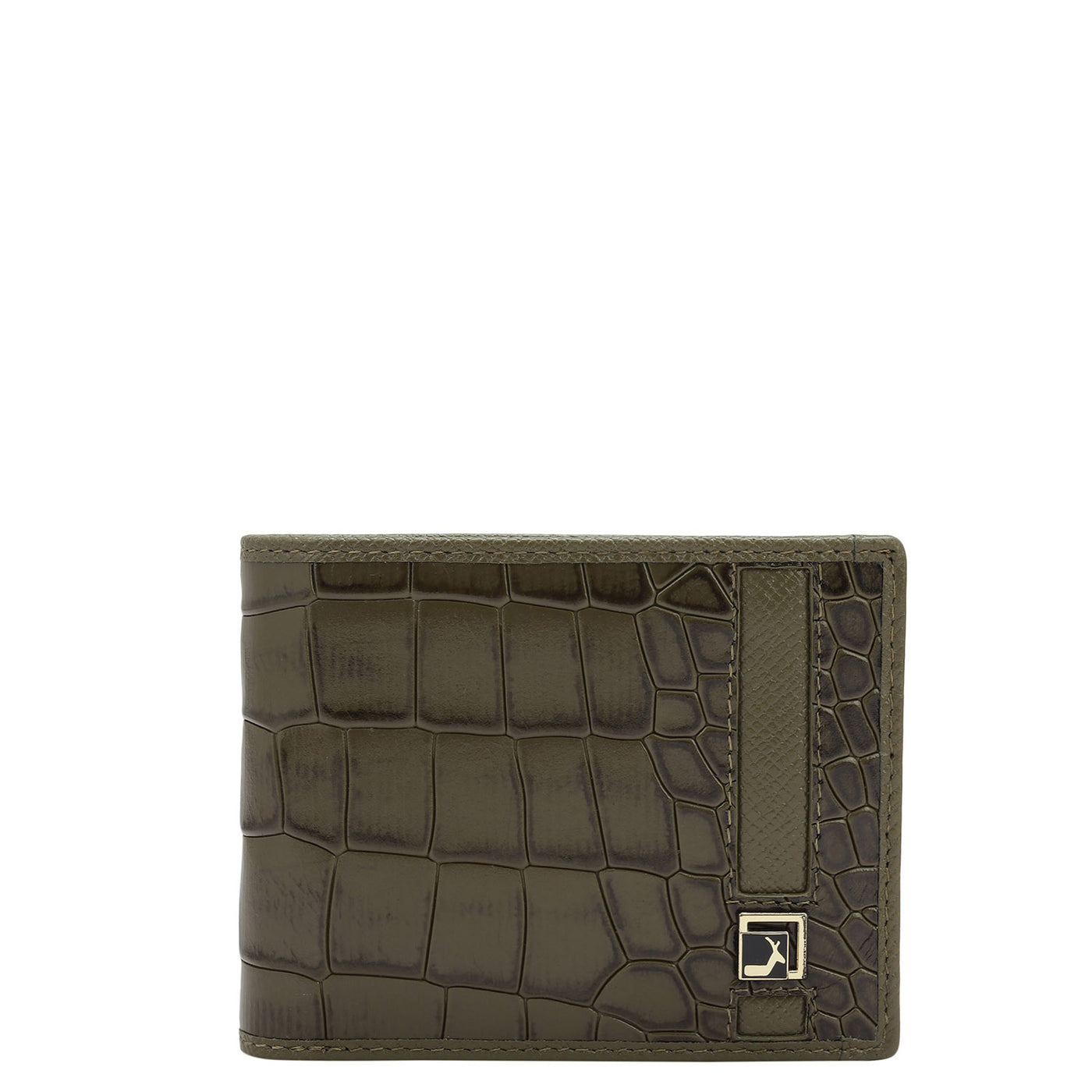 Military Green Bifold Leather Mens Wallet