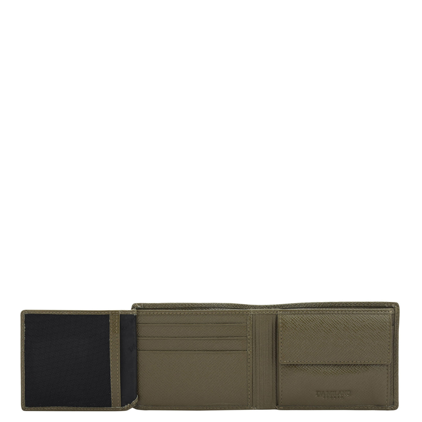 Military Green Bifold Leather Mens Wallet