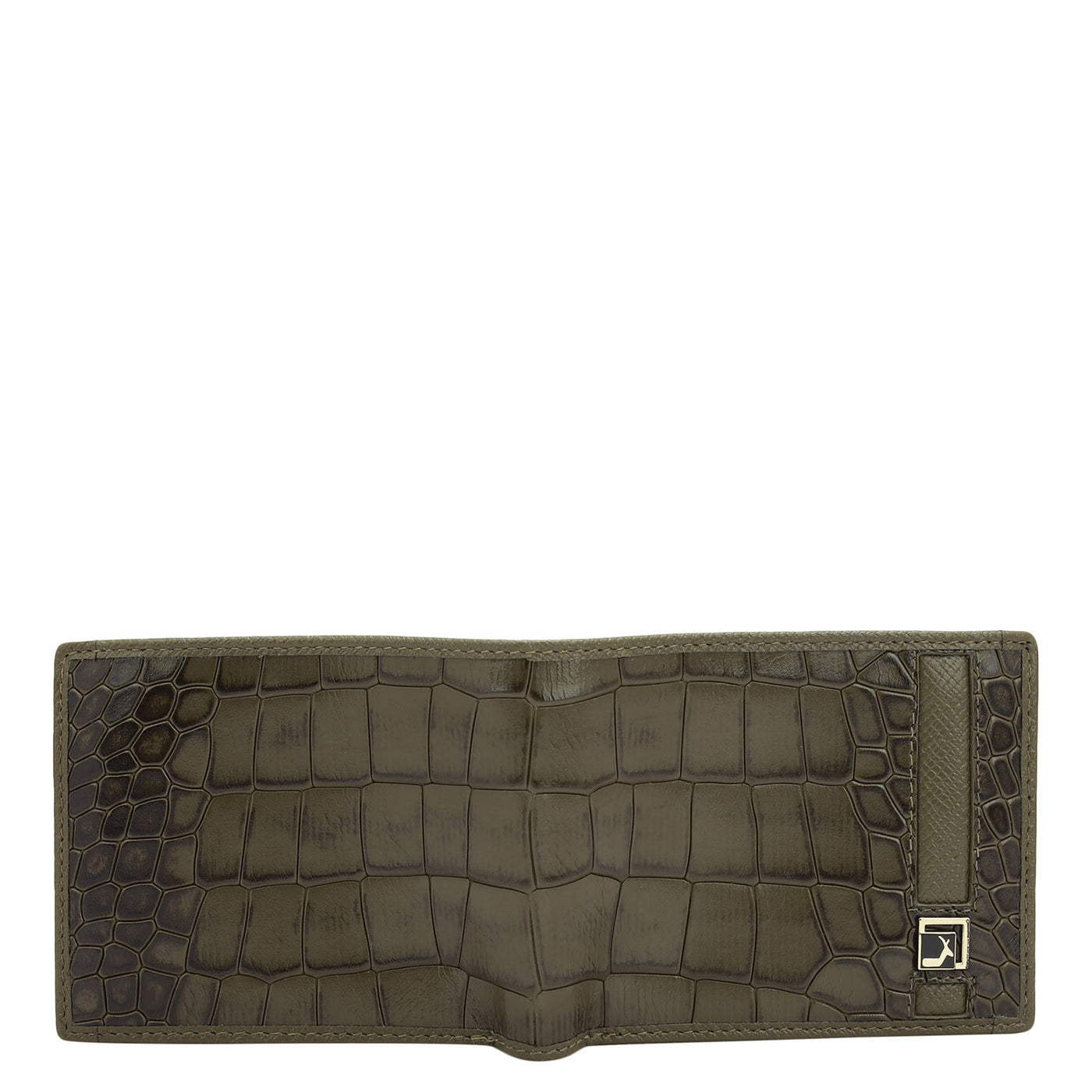 Military Green Bifold Leather Mens Wallet