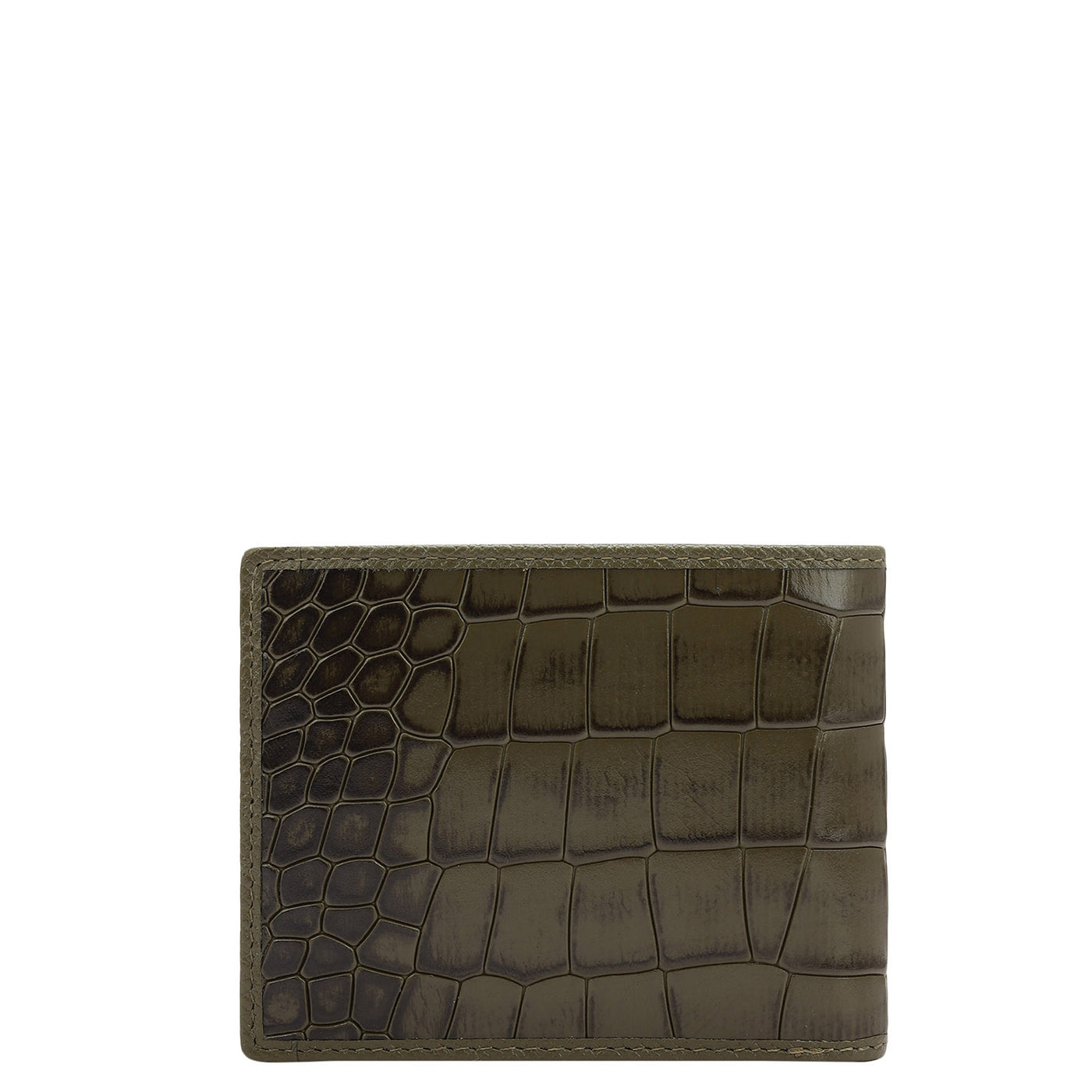 Military Green Bifold Leather Mens Wallet