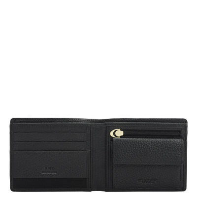 Black Bifold Leather Mens Wallet