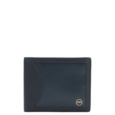 Navy Bifold Leather Mens Wallet