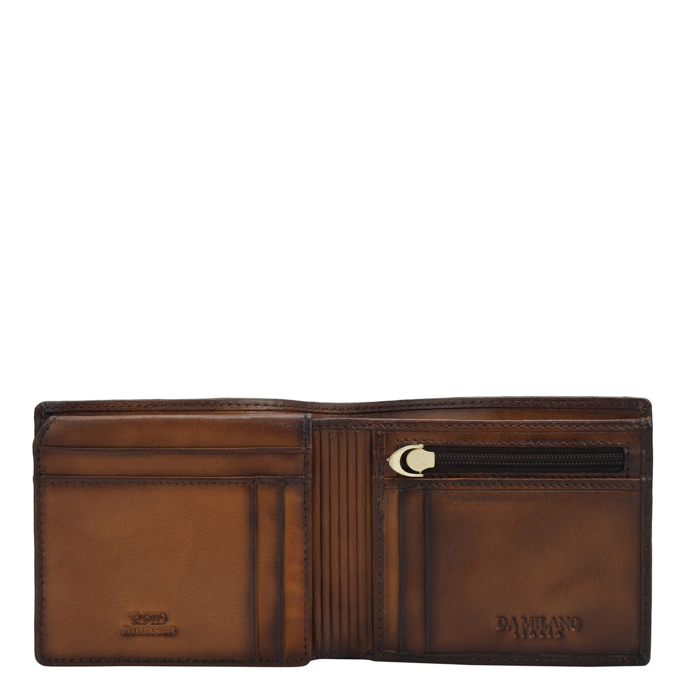 Cognac Bifold Leather Mens Wallet