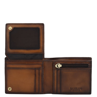 Cognac Bifold Leather Mens Wallet