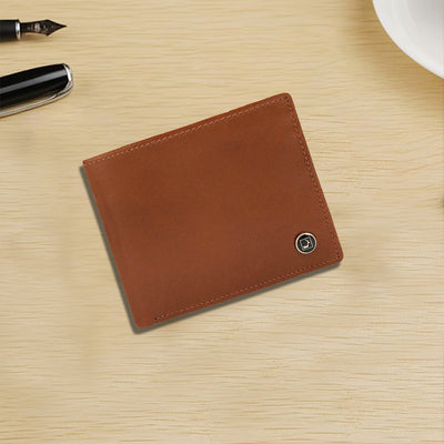 Cognac Bifold Leather Mens Wallet