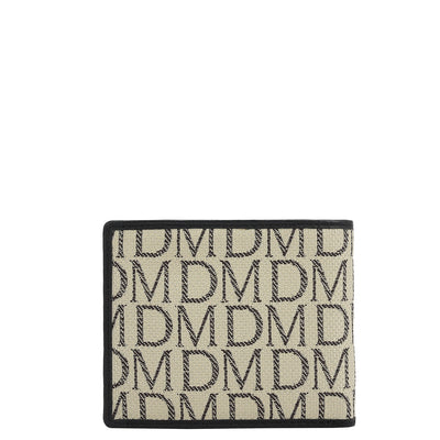 Beige Bifold Leather Mens Wallet