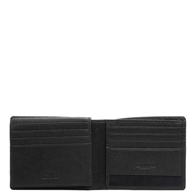 Black Bifold Leather Mens Wallet