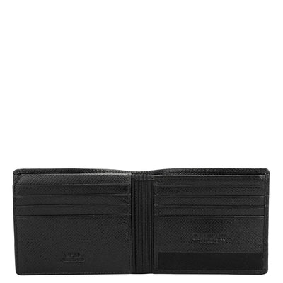 Black Bifold Leather Mens Wallet