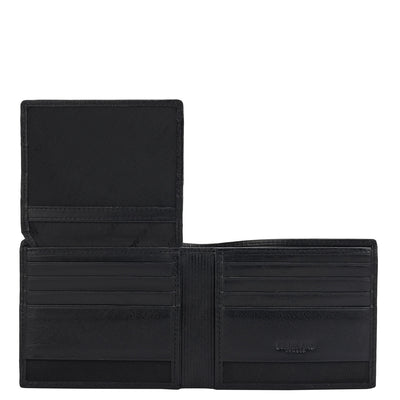 Black Bifold Leather Mens Wallet