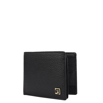 Black Bifold Leather Mens Wallet