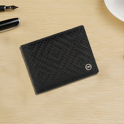 Black Bifold Leather Mens Wallet