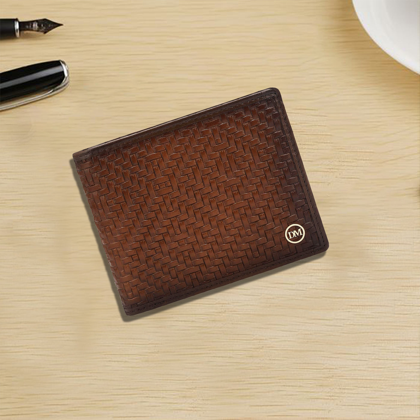 Cognac Bifold Leather Mens Wallet