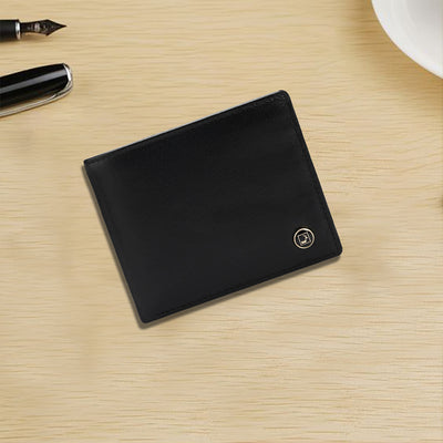 Black Bifold Leather Mens Wallet