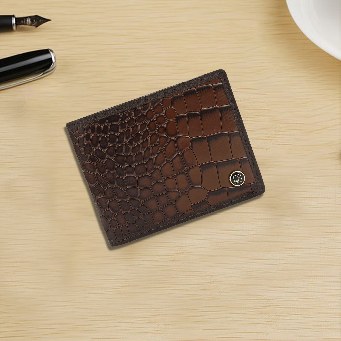 Date Bifold Leather Mens Wallet