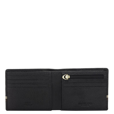 Black Bifold Leather Mens Wallet