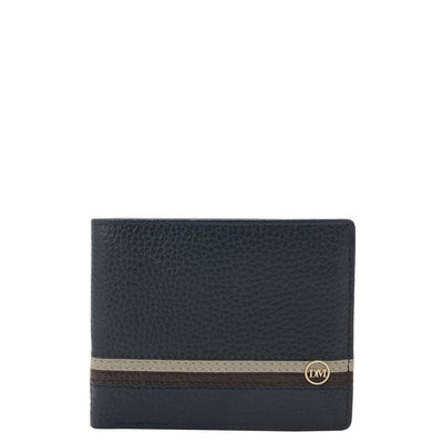 Navy Bifold Leather Mens Wallet