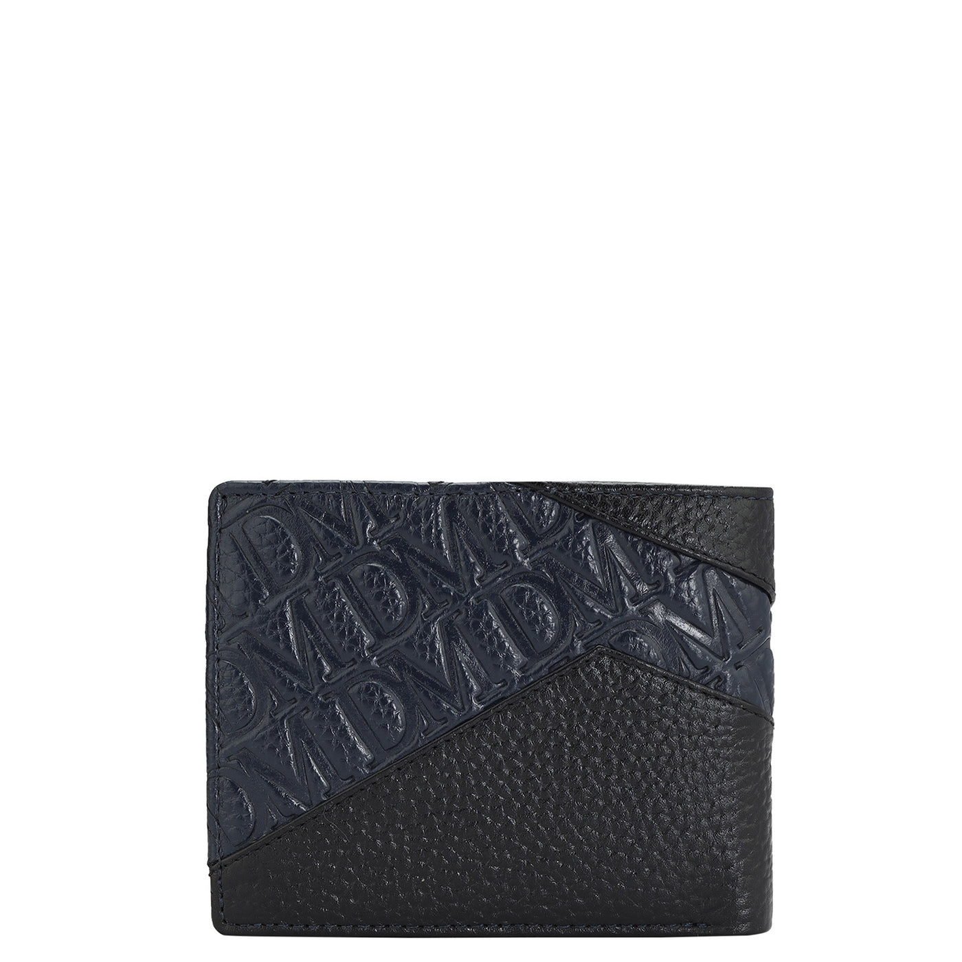 Monogram Wax Leather Mens Wallet - Blue & Black