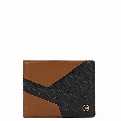 Monogram Wax Leather Mens Wallet - Chocolate & Cognac