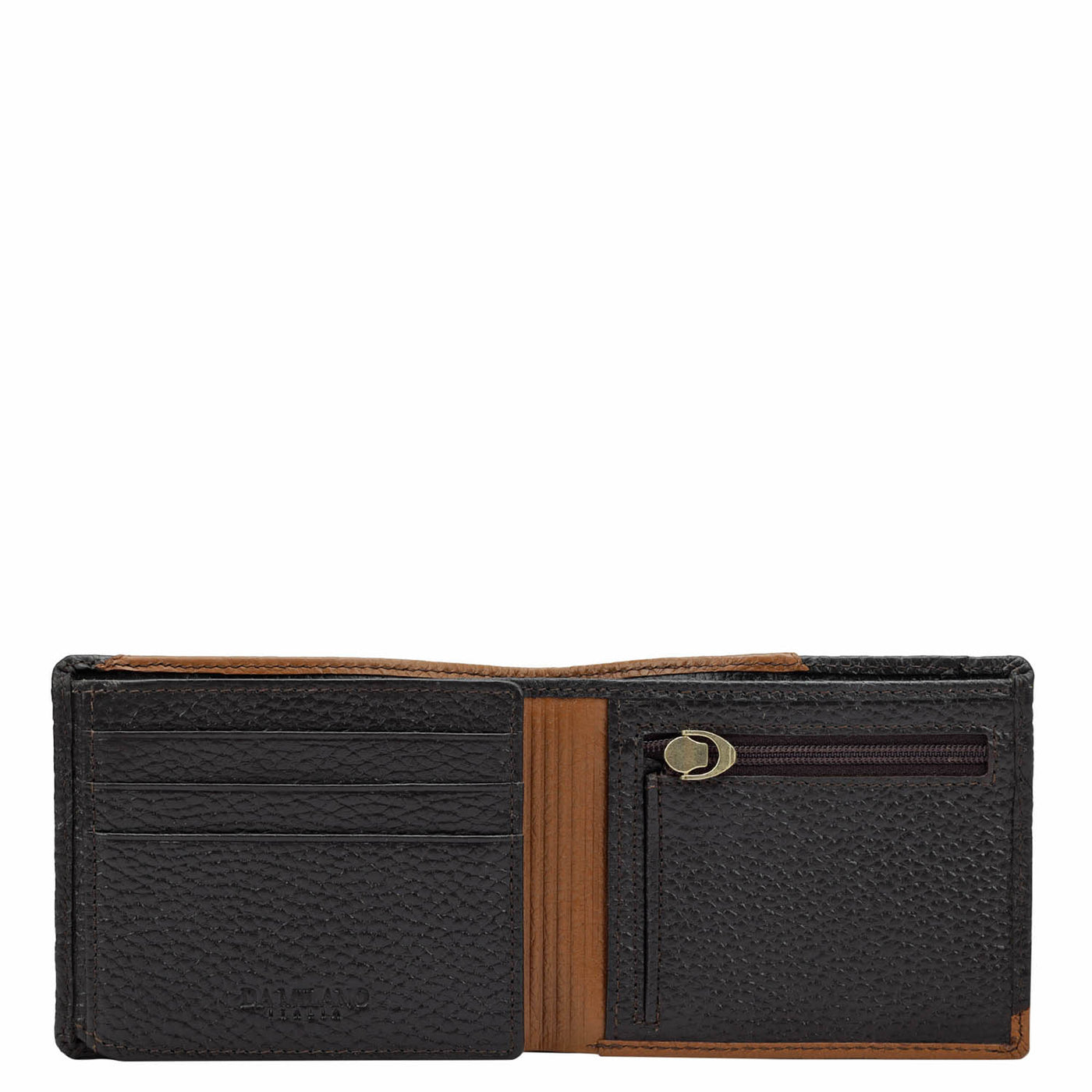 Monogram Wax Leather Mens Wallet - Chocolate & Cognac