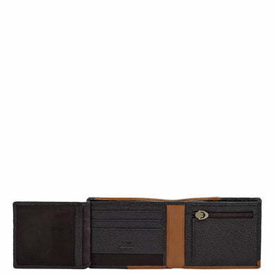 Monogram Wax Leather Mens Wallet - Chocolate & Cognac