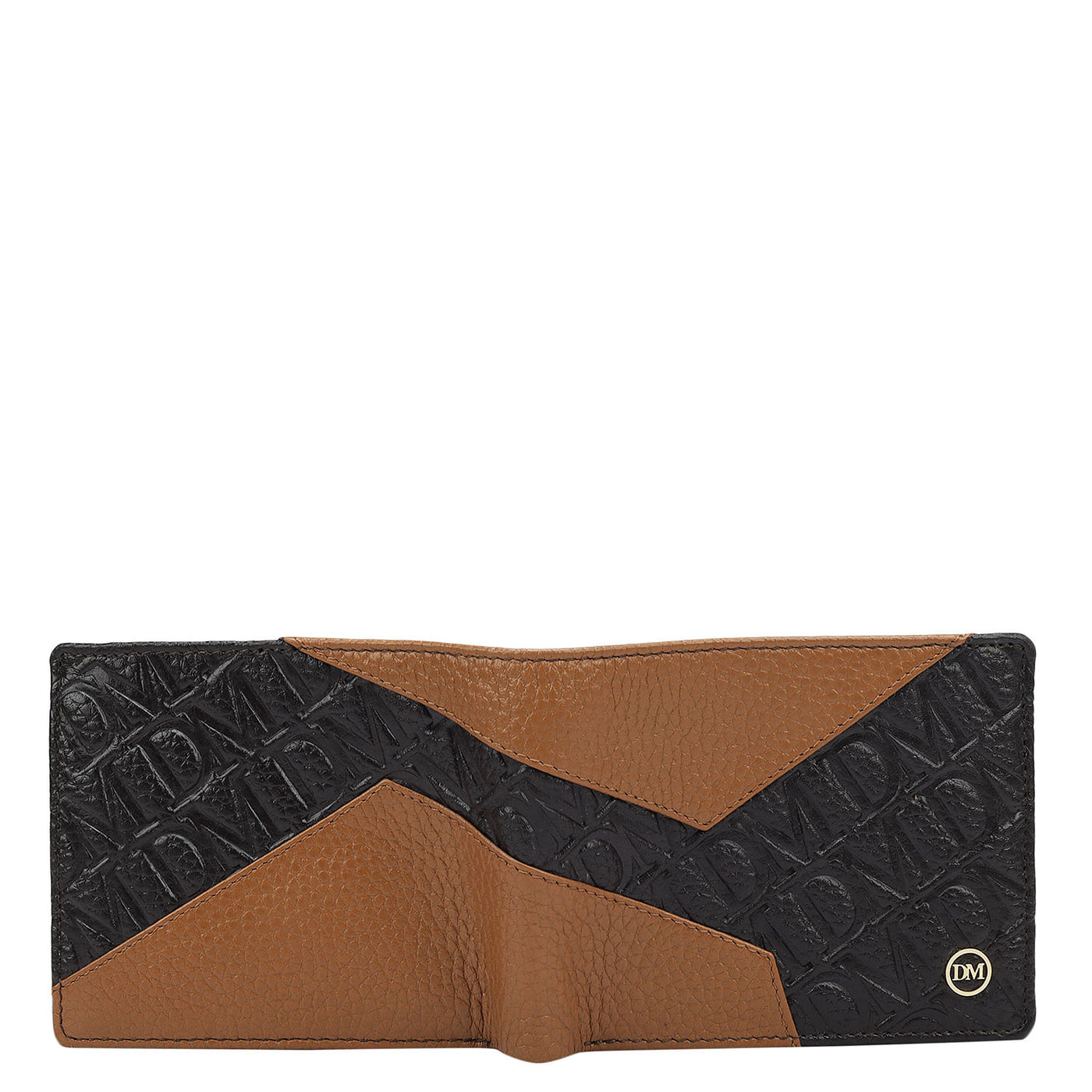 Monogram Wax Leather Mens Wallet - Chocolate & Cognac