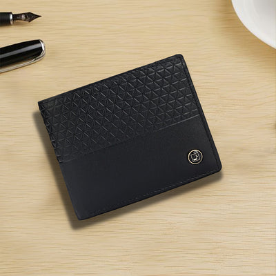 Black Bifold Leather Mens Wallet