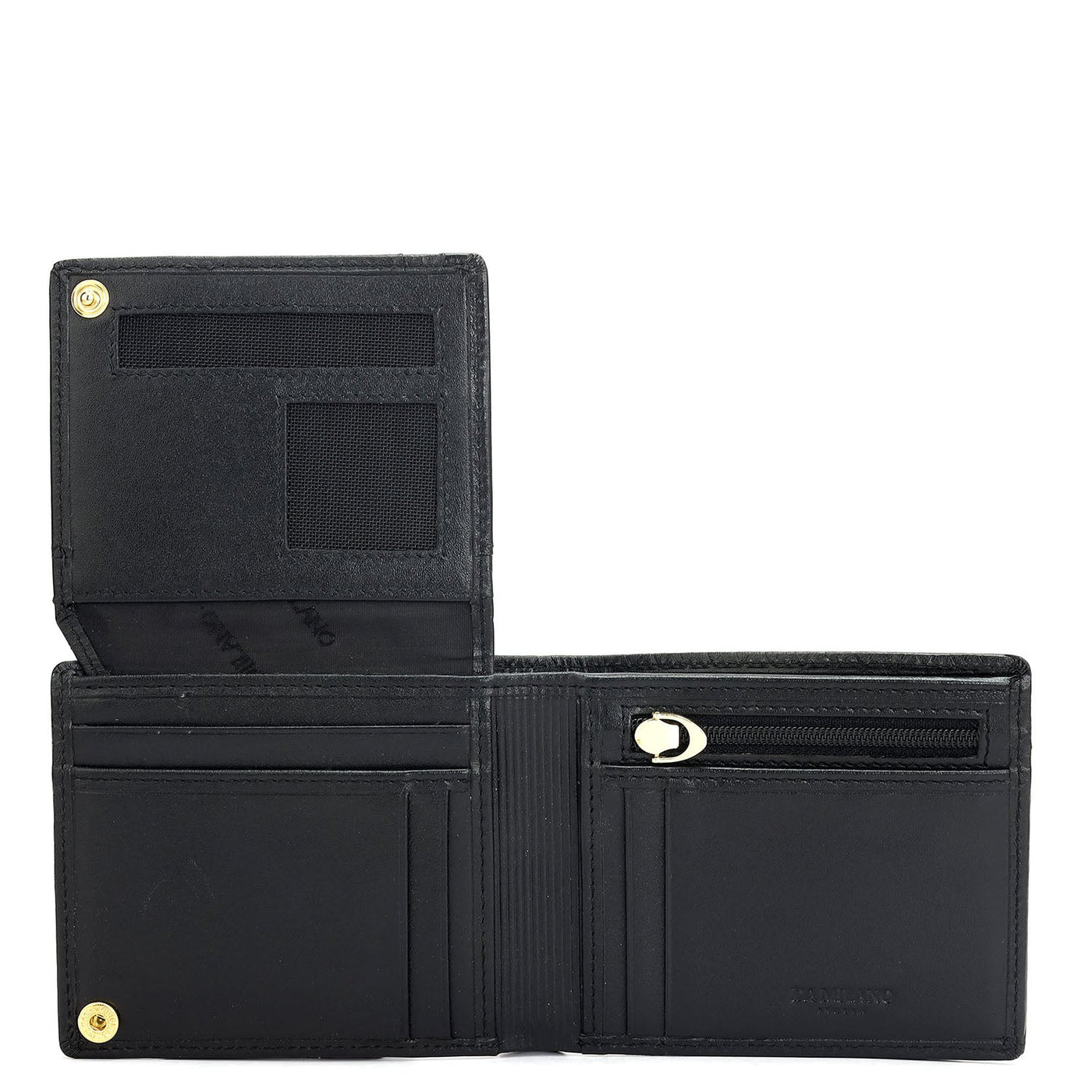 Black Bifold Leather Mens Wallet