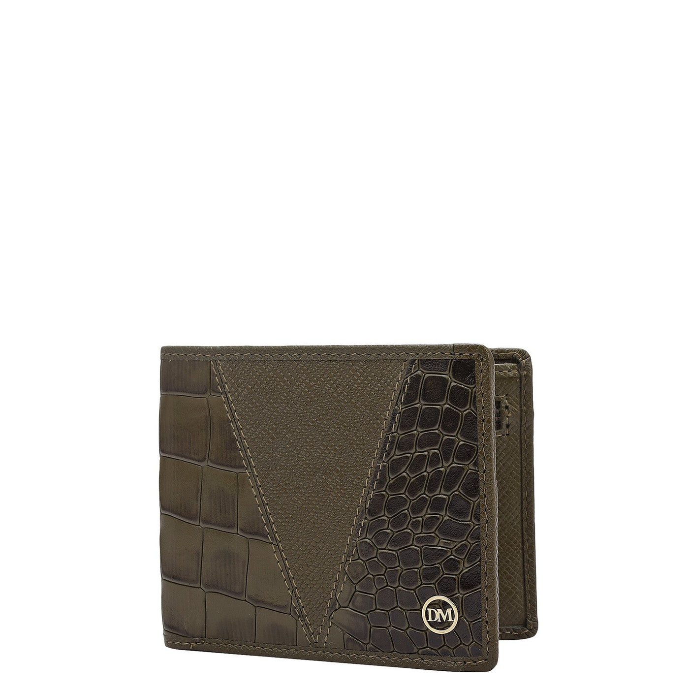 Military Green Bifold Leather Mens Wallet