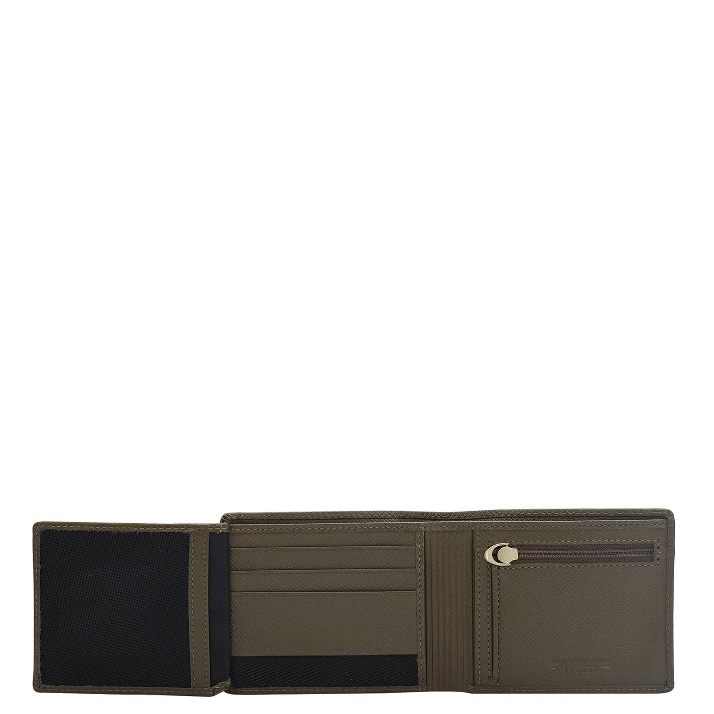 Military Green Bifold Leather Mens Wallet