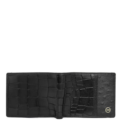 Black Bifold Leather Mens Wallet