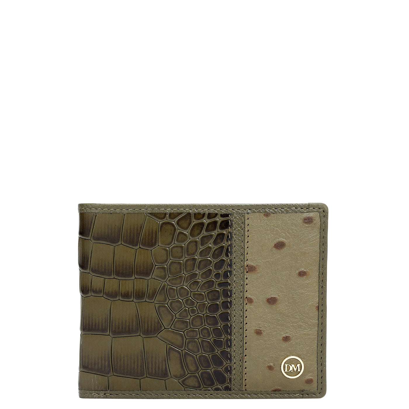 Military Green Bifold Leather Mens Wallet