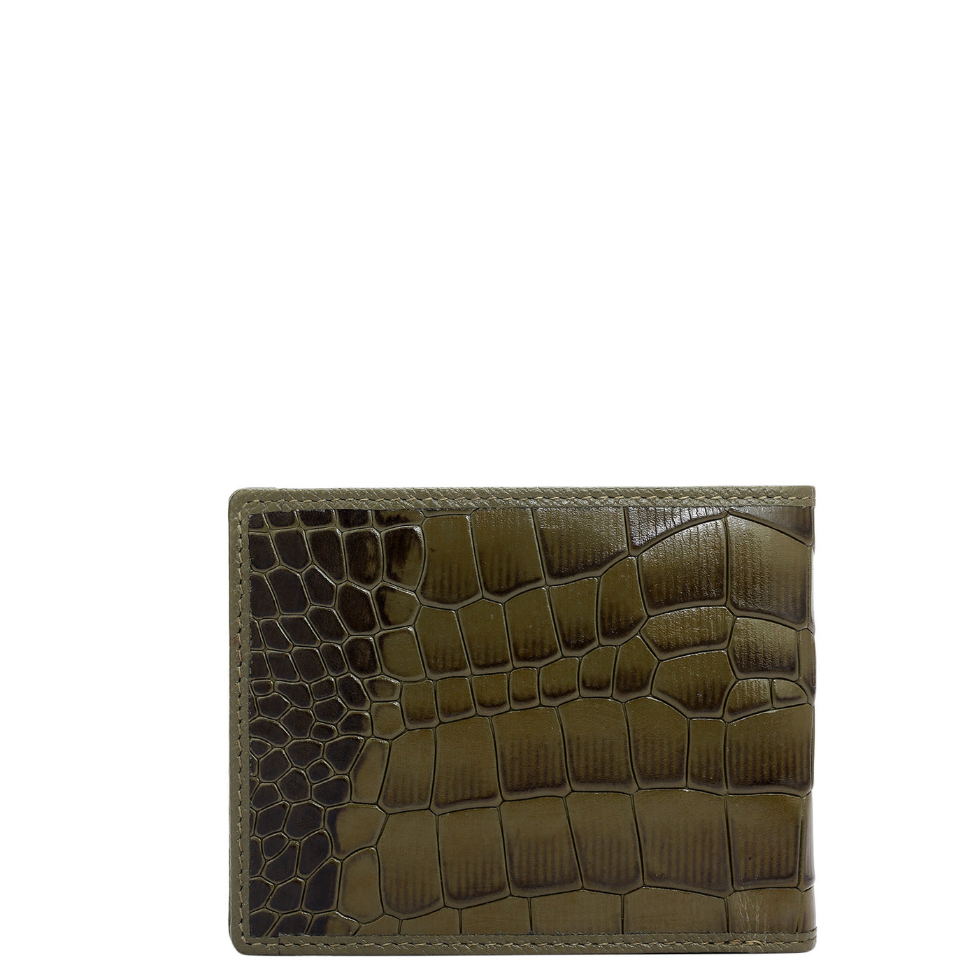 Military Green Bifold Leather Mens Wallet