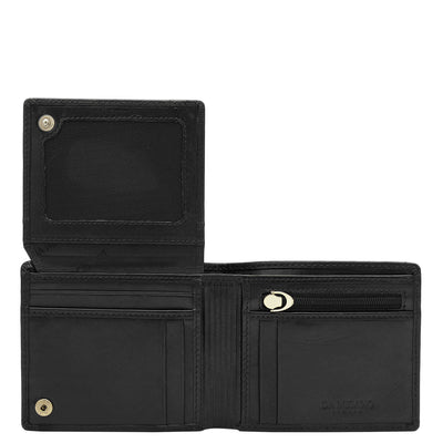 Mat Leather Mens Wallet - Black