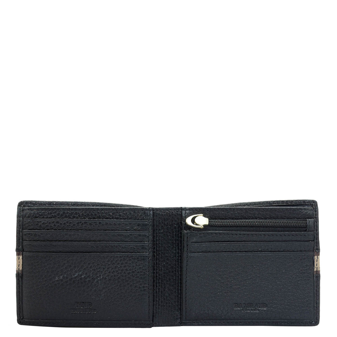 Black Bifold Leather Mens Wallet