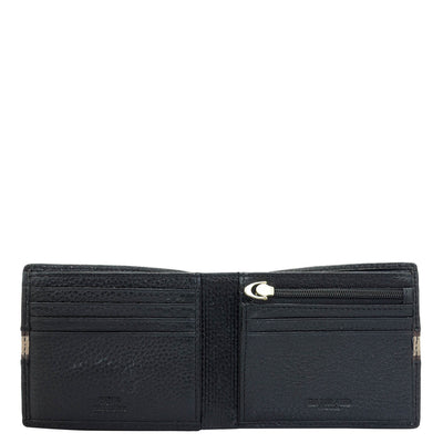 Black Bifold Leather Mens Wallet