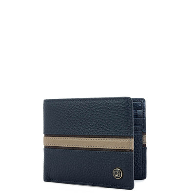 Navy Bifold Leather Mens Wallet