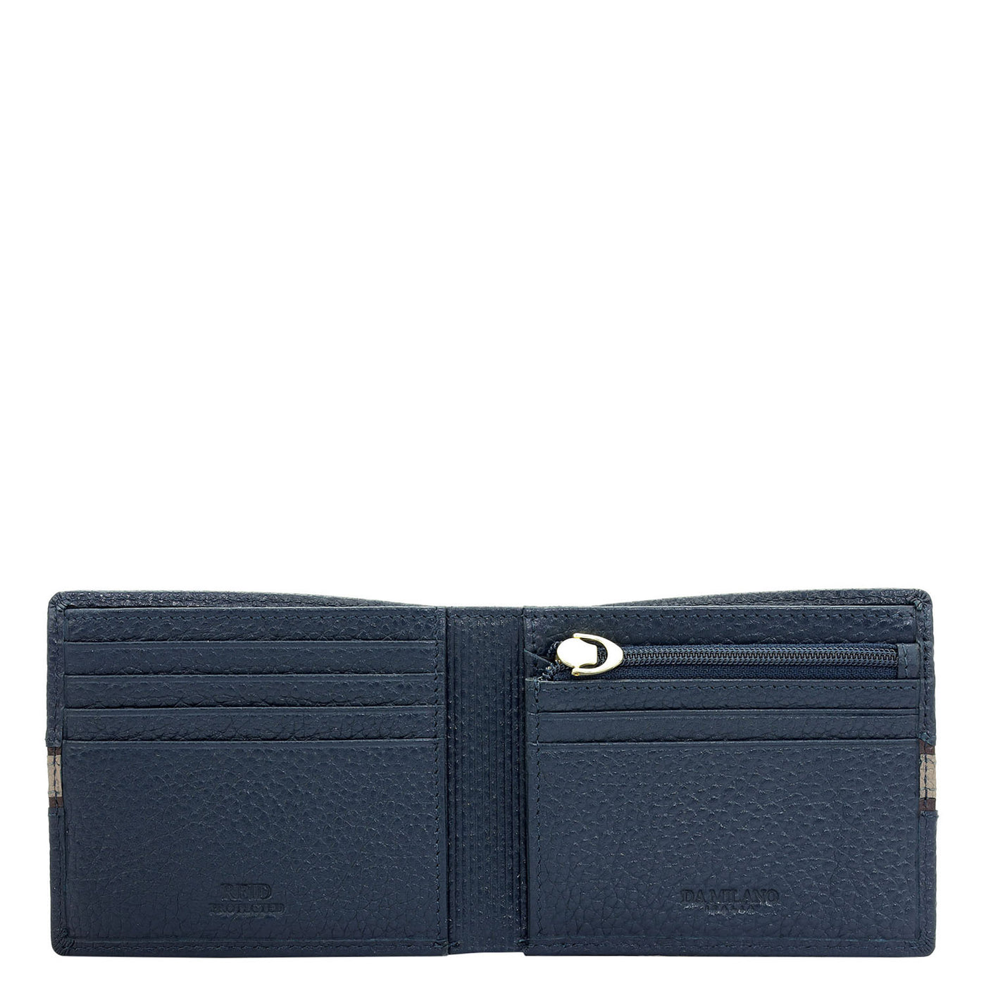 Navy Bifold Leather Mens Wallet