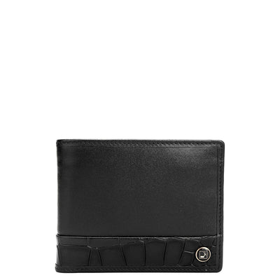 Black Bifold Leather Mens Wallet