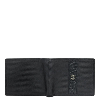 Black Bifold Leather Mens Wallet