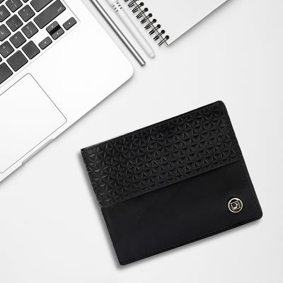 Black Bifold Leather Mens Wallet