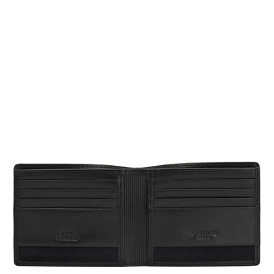 Black Bifold Leather Mens Wallet