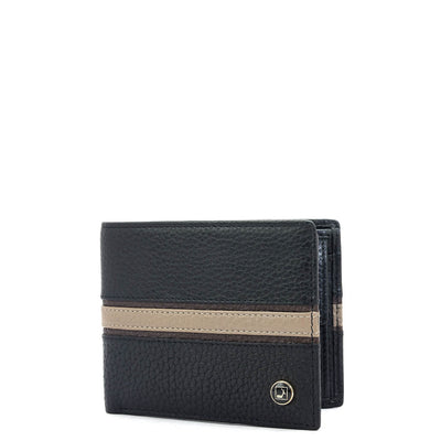 Black Bifold Leather Mens Wallet