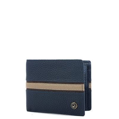 Navy Bifold Leather Mens Wallet