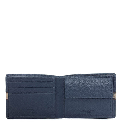 Navy Bifold Leather Mens Wallet