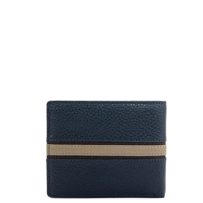 Navy Bifold Leather Mens Wallet