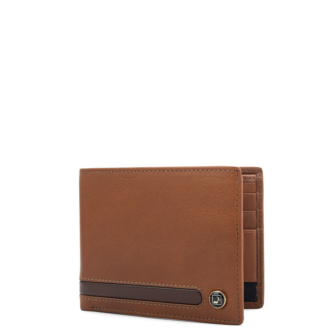 Cognac Bifold Leather Mens Wallet