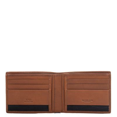 Cognac Bifold Leather Mens Wallet