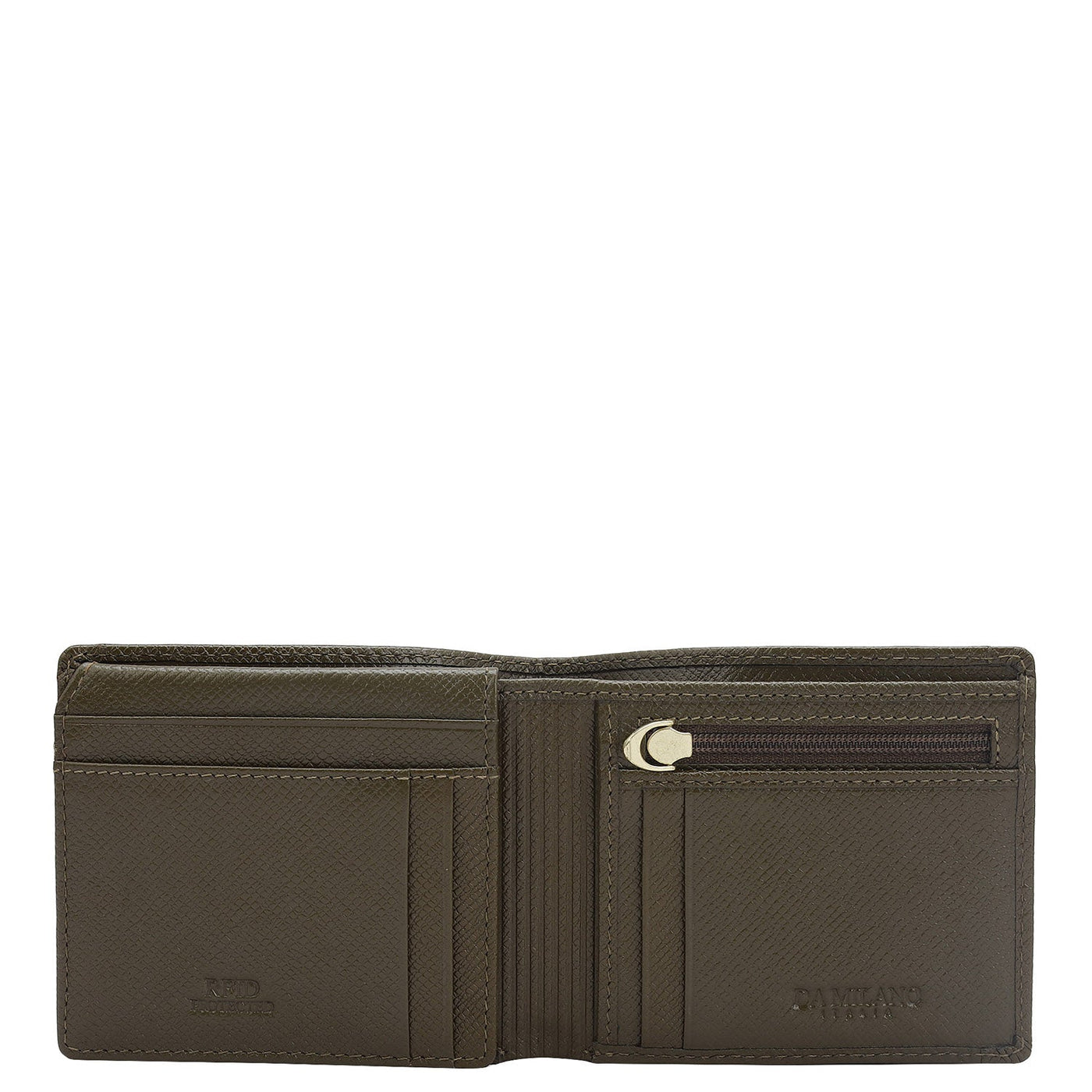 Military Green Bifold Leather Mens Wallet